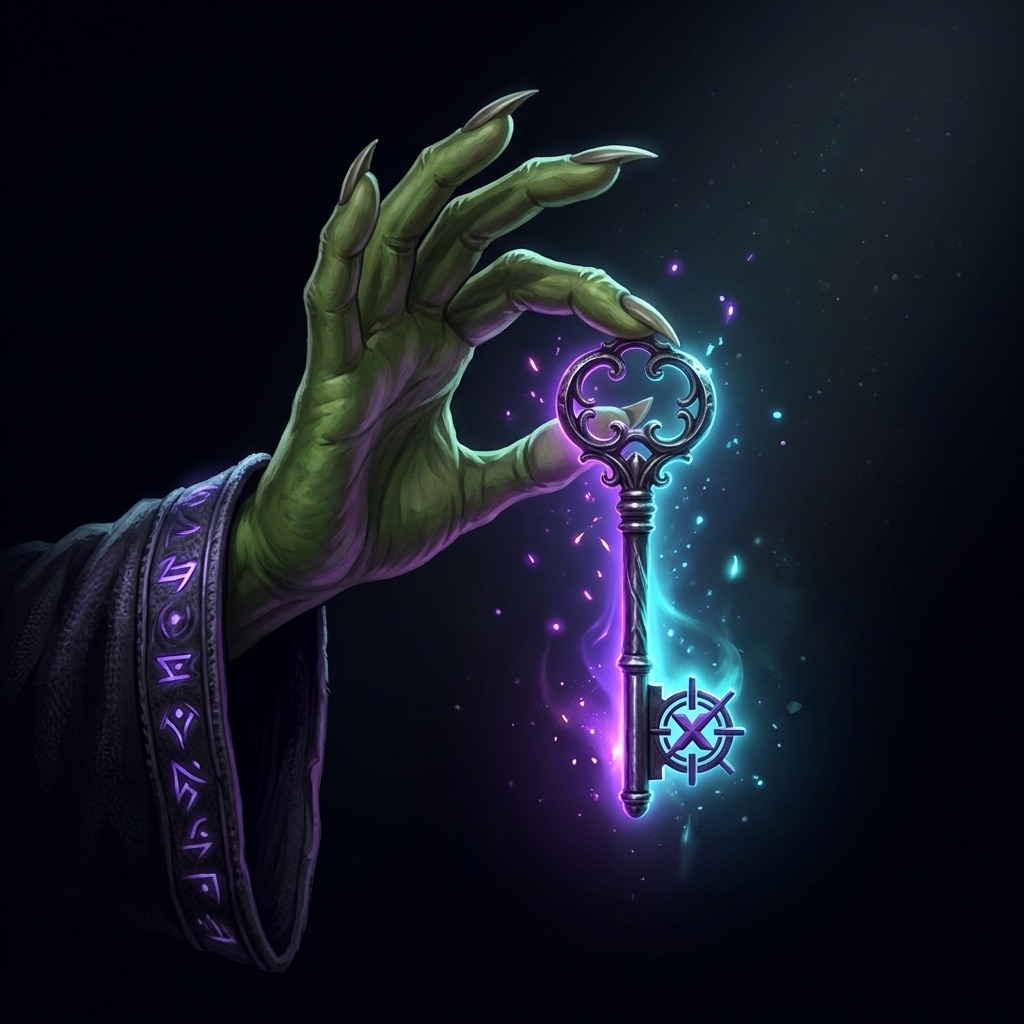 A chave de acesso, entregue pelo goblin